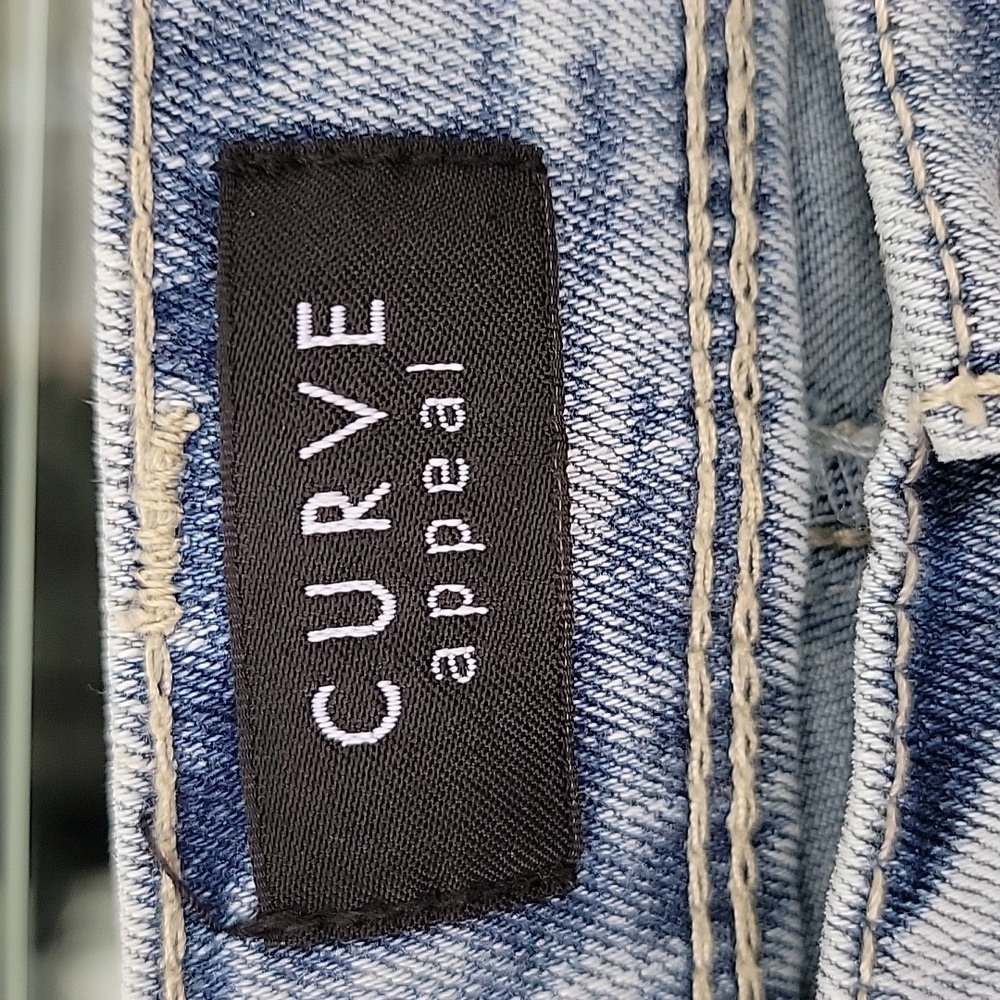 Curve Appeal High-Rise Straight Leg Jeans Contrast Stitching Embroidery Detail - Picture 3 of 11